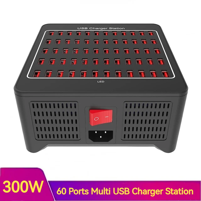 300W Universal Multi USB Charger Station 60 Ports Fast Charging Carregador for iPad iPhone 11 12 13 Pro Max Samsung Tablet 충전기 1