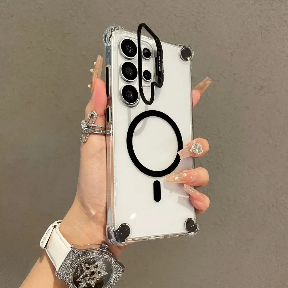 Magnetic Charge Phone Case with Flip Stand and Enhanced Protection