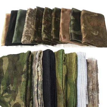Sciarpa Tattica, Velo da Sniper, Keffiyeh in Rete Mimetica, Sciarpa Facciale da Sniper, Velo Shemagh, Copricapo per Campeggio e Caccia all'Aperto