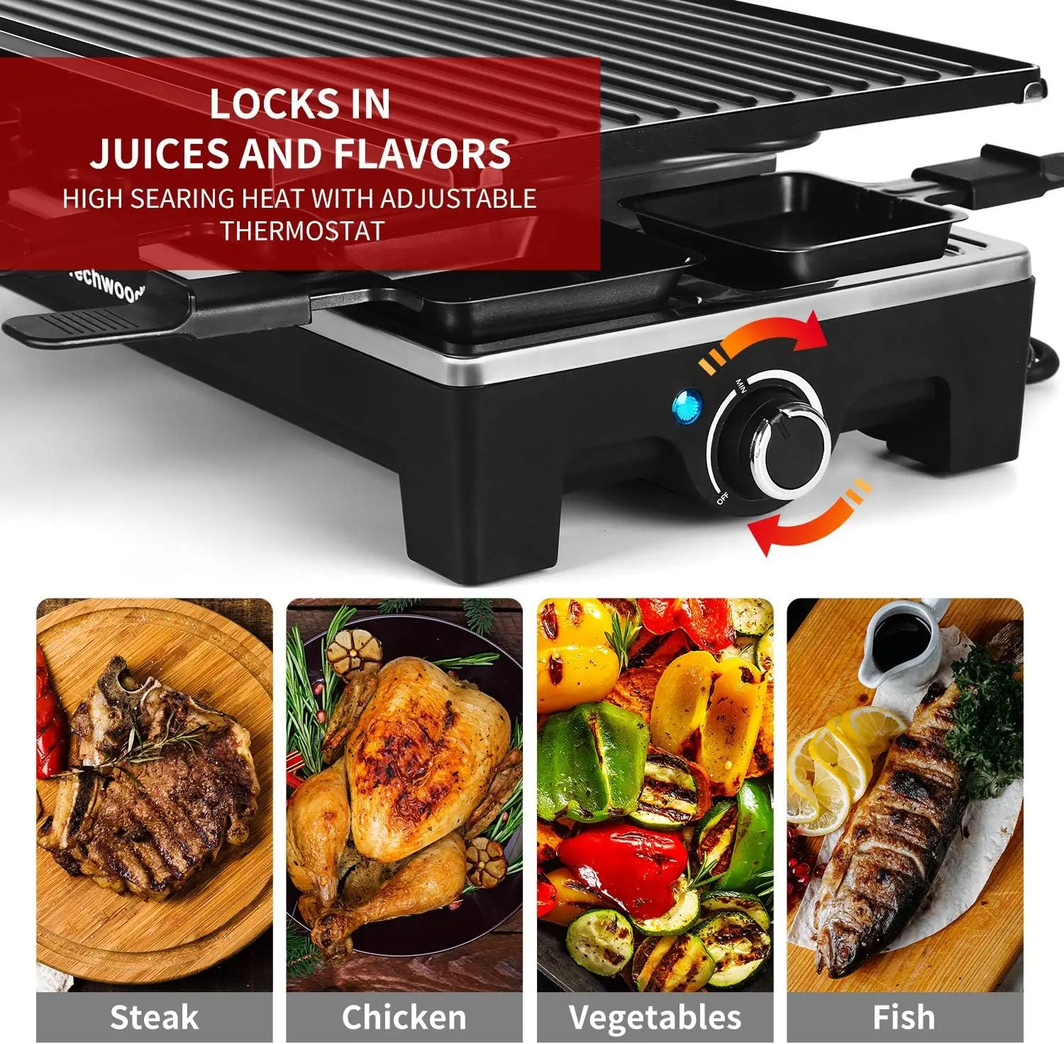 Raclette Table Grill Electric Indoor Grill Korean BBQ Grill,Removable 2-in-1Non-Stick Grill Plate Fast Heating 8Cheese Melt Pans 3