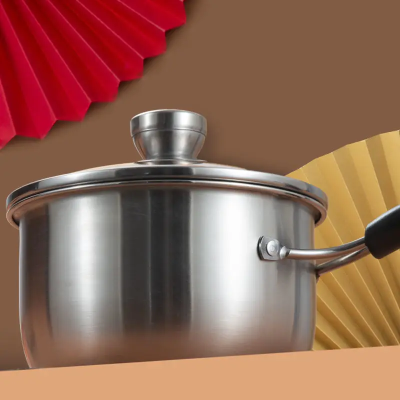 1600ml milk pot saucepan Stainless steel milk pot Pan soup non-stick pan