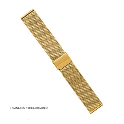 Stainless Steel Braided Milanese Mesh Watch Strap with Tool for 14mm (Gold)