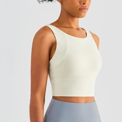 Nylon Sexy Elastic Women's Sports Bra - Sleek Gym & Yoga Crop Top - M (Light Ivory)