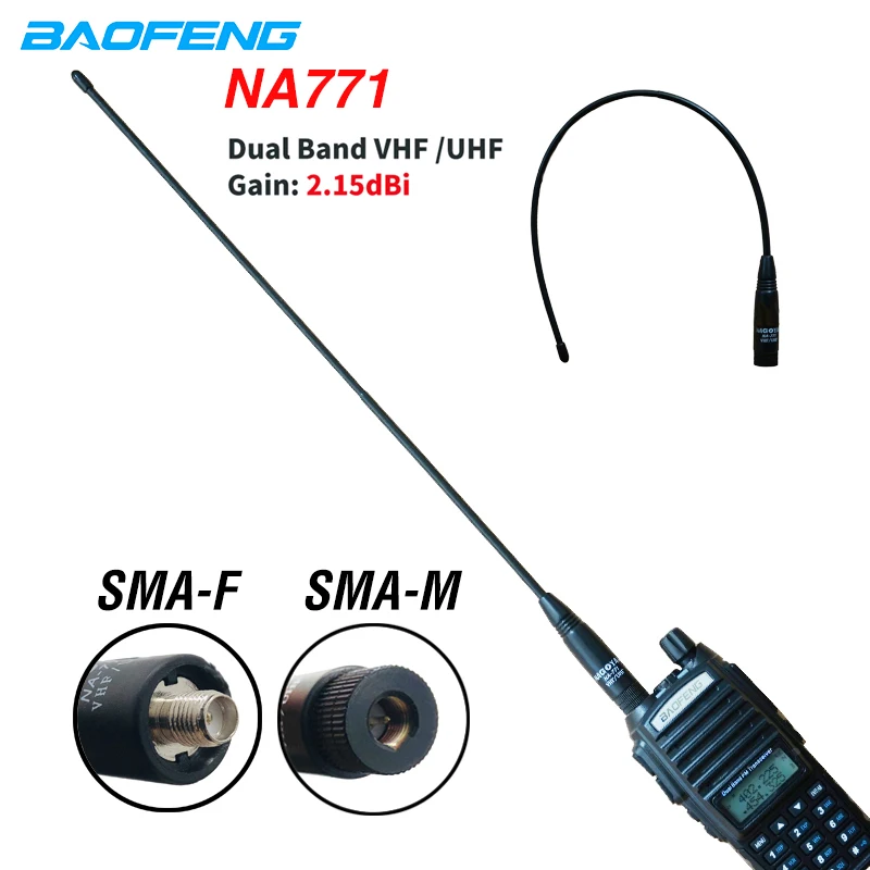 long range walkie talkies Walkie-Talkie Antenna NAGOYA NA-771 VHF UHF Dual Band for Walkie Talkie Radio Kenwood Baofeng UV-5R BF-888S UV-82 Two Way Radio 2 way radios long range