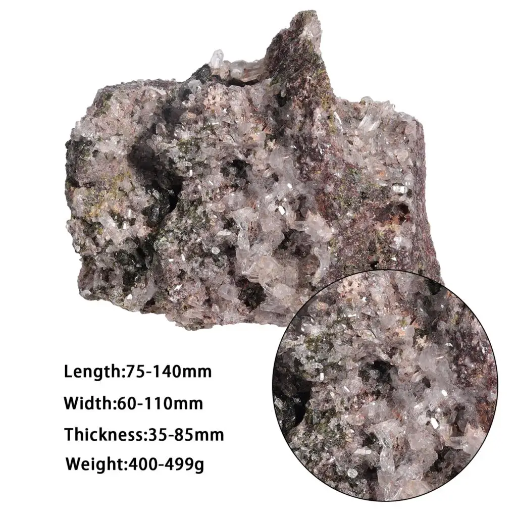400-599g Irregular Epidote Crystal Quartz Healing Raw Gemstone Minerals Specimen For Home Decor Ornaments