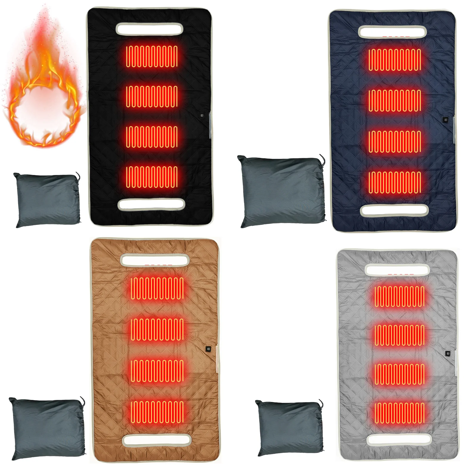 Winter Heated Golf Cart Seat Cover 4 Zones Heating Seat Cushion Golf Cart Universal Seat Protector Waterproof Breathable Cushion