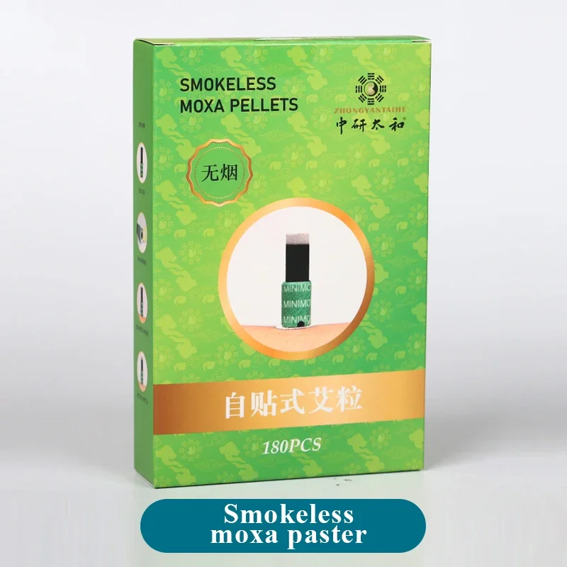 180 Pcs Mini Moxa Tube Self-Stick Tube Self Stick Chinese Moxibustion Sticker Therapy Heating Acupuntura Point
