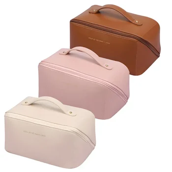 Organizer per il trucco Borsa per kit da toilette femminile Custodia per trucco Borse portaoggetti Custodia di lusso per signora Borsa per cosmetici portatile con cerniera per i viaggi