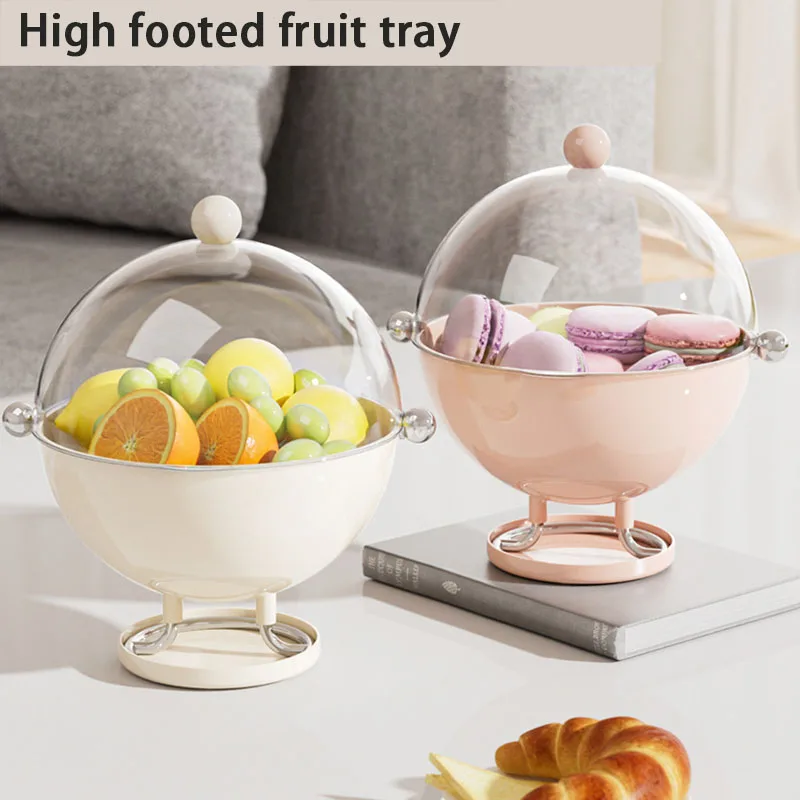 Candy Box High Footed Sphere Fruit Snack Storage Transparent Lid Dust-Proof Moisture-Proof household Office Chocolate Box 4