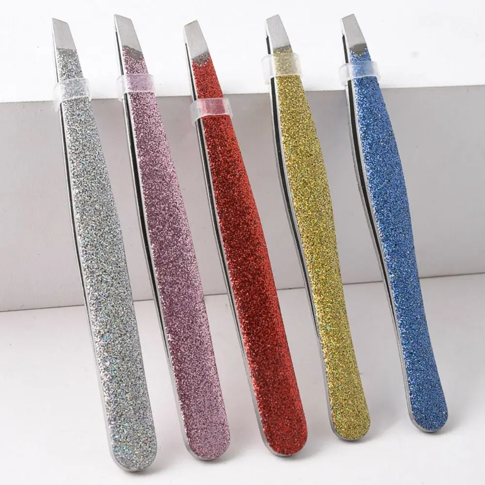

Stainless Steel Tweezers Epoxy Gradient Glittering Powder Eyebrow Clip Four-piece Decoration Eyebrow Beauty Tool