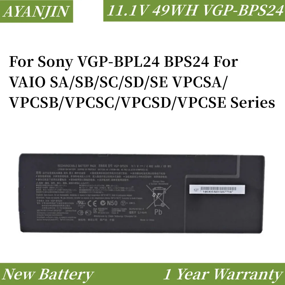 VGP-BPS24 11.1V 49WH 소니 VGP-BPL24 BPS24 VAIO SA/SB/SC/SD/SE VA/VB/VC/VD ...