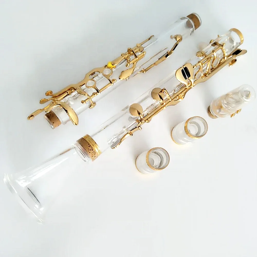 Turkish System Klarinet Musical Instrument Factory Transparent Clarinet G Tone Gilt 20 Keys /22 Keys