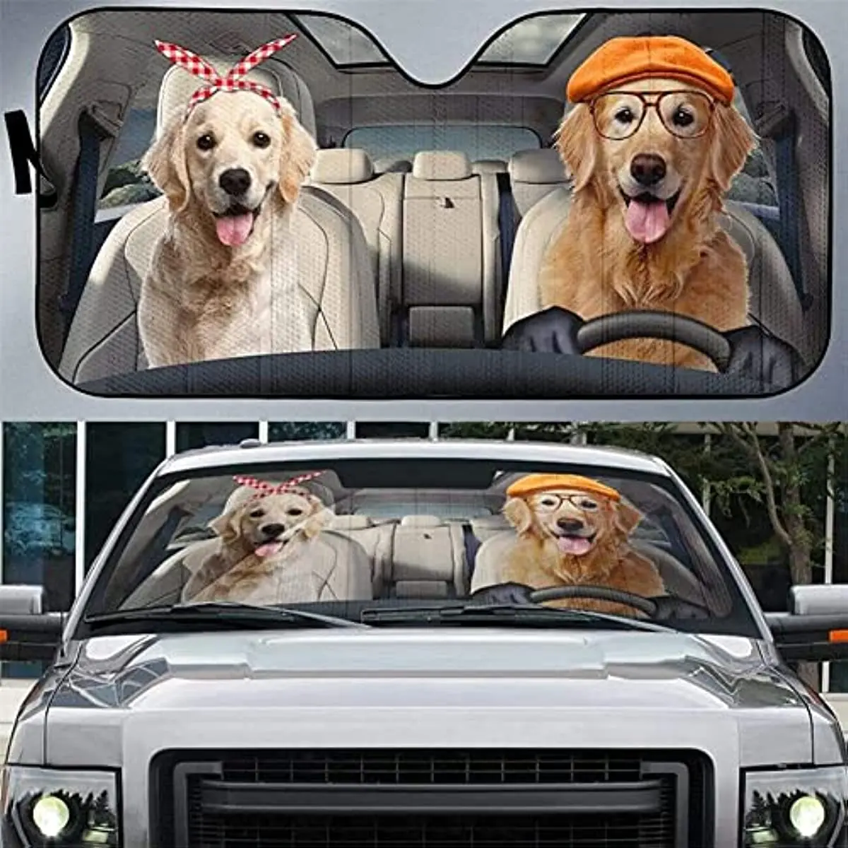

Personality 3D Digital Printing Car Sun Shade for Windshield Foldable Car Sunshade Cover UV Rays Sun Visor