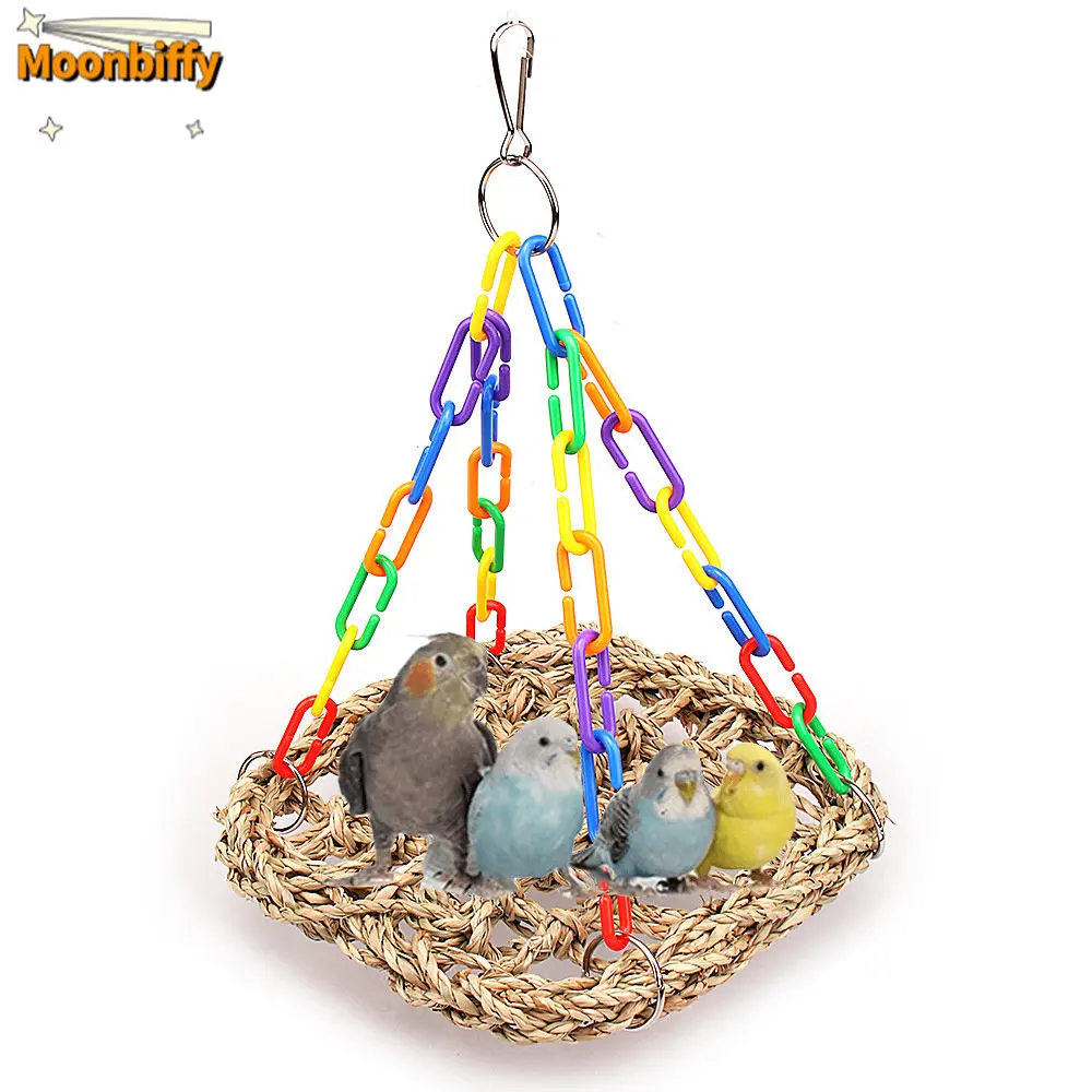Colorful Swing Parrot Toy Bird Swing Parrot Stand Hanging Cage Rope Ring Stand Climb Toy Bird Supplies Birds Accessoires