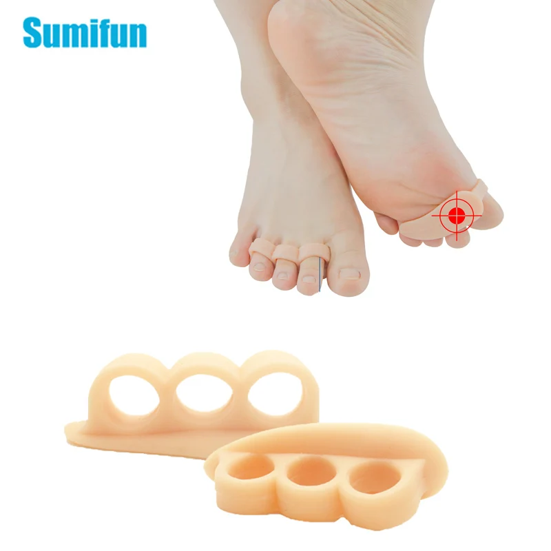 2Pcs Silicone Gel Toe Separator Straightener Correctors Feet Care Tools Bunion Hallux Valgus Pain Relief Z56301