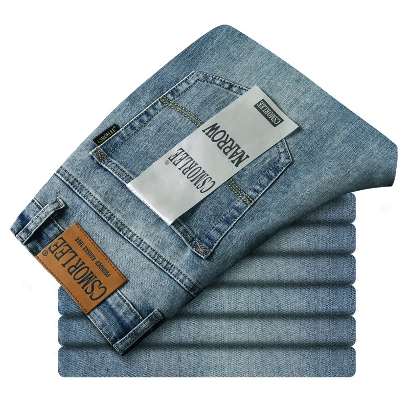 12 Style Option New Men's Stretch Regular Fit Denim Jeans High Quality Business Classic Trousers Male Black Blue Gray Pant 5