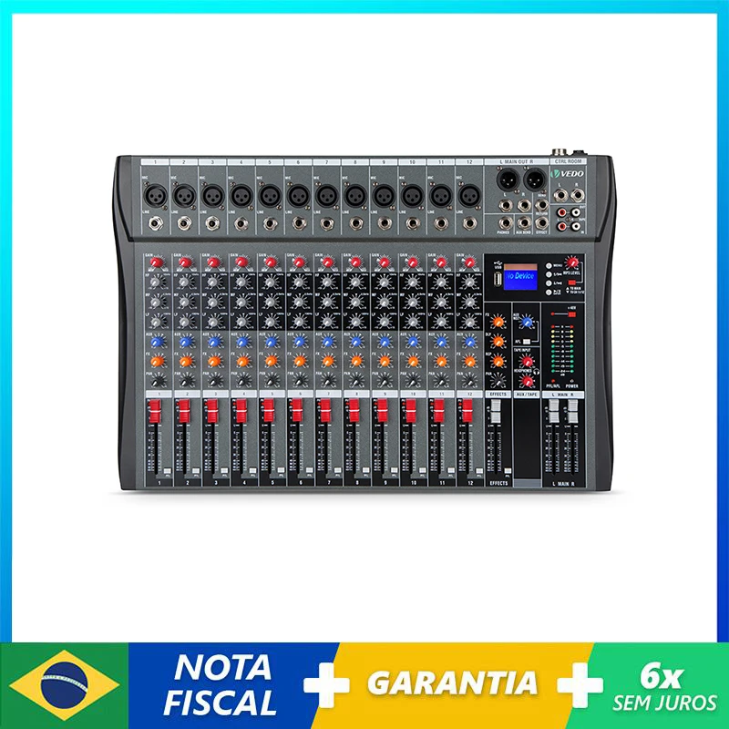 VEDO12ChannelMixerProfessionalSoundMixingConsoleEntrada