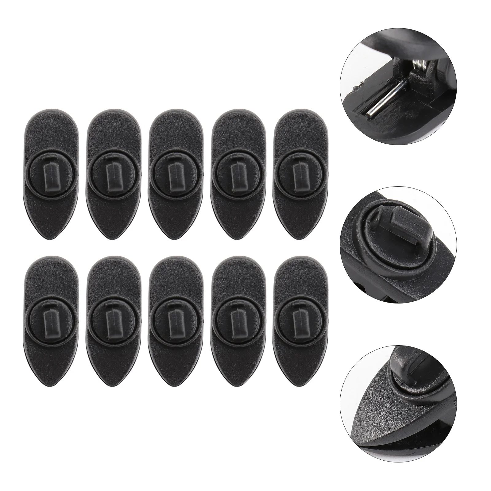 

10Pcs 360 Degree Rotate Earphone Mount Cable Clothing Clip for Most Headset Headphones (Black)