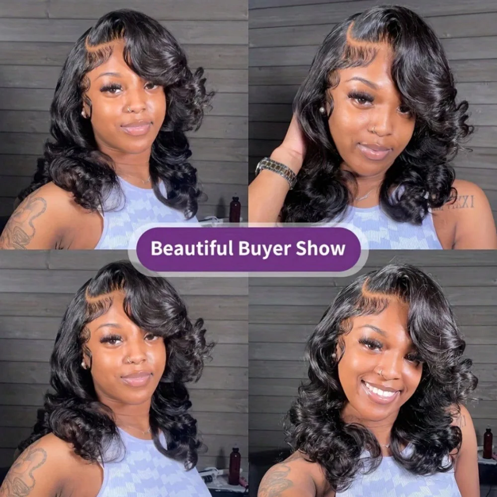 16Inch13x4 Body Wave Lace Front Human Hair Wigs for Women HD Transparent Brazilian Lace Frontal Wig Closure Lace Wig Pre Plucked