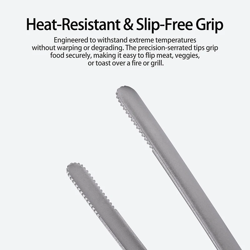 Boundless Voyage Titanium BBQ Tongs Ultralight Food Clip Heat-Resistant & Rustproof Titanium Grilling Tongs Ti1014T Image 4