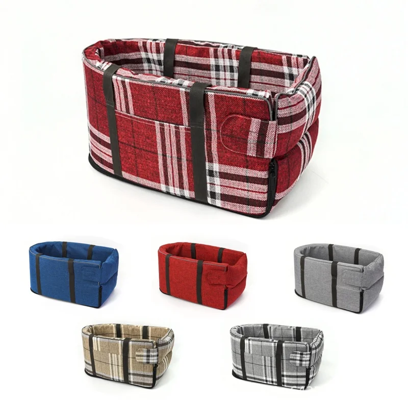 Travel Central Control Car Safety Pet Seat Transport Dog Carrier Protector For Small Dog Chihuahua Teddy Portable Cat Dog Bed