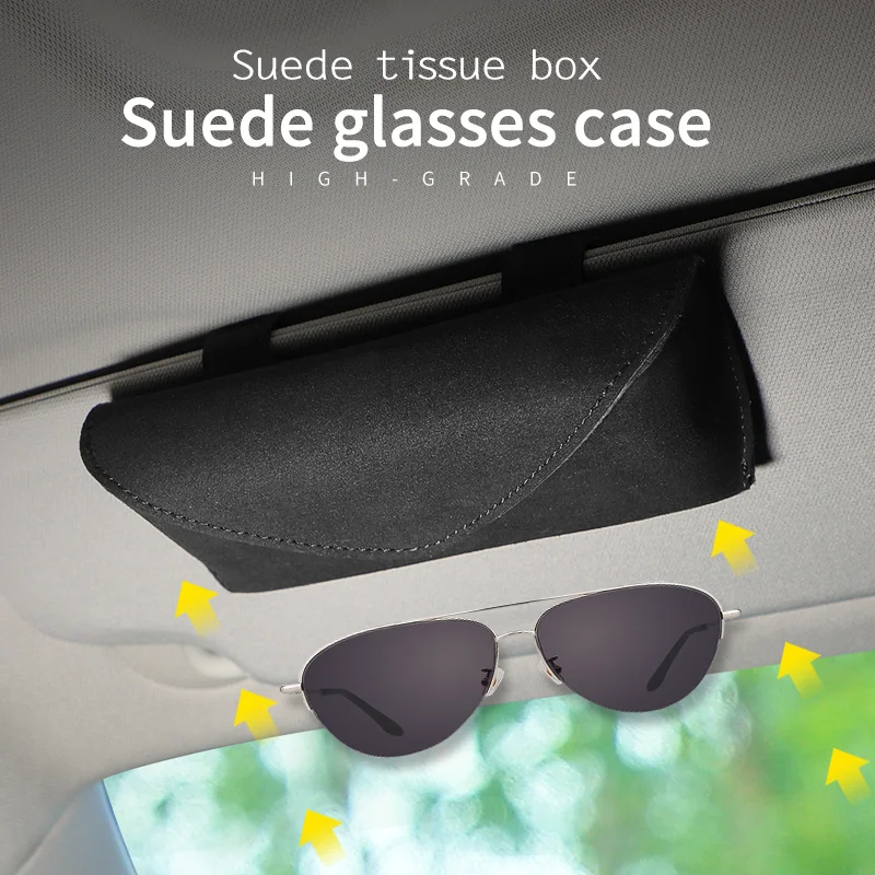 

For Audi Printable Logo Car Glasses Case Portable Sun Visor Storage Sunglasses Universal Glasses Clip Durable Accessories