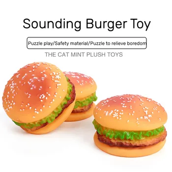 Cani da compagnia Giocattolo da hamburger Giocattoli per cuccioli non tossici Giocattoli da masticare per cani Formazione in silicone alimentare Giocare a masticare Accessori per gatti