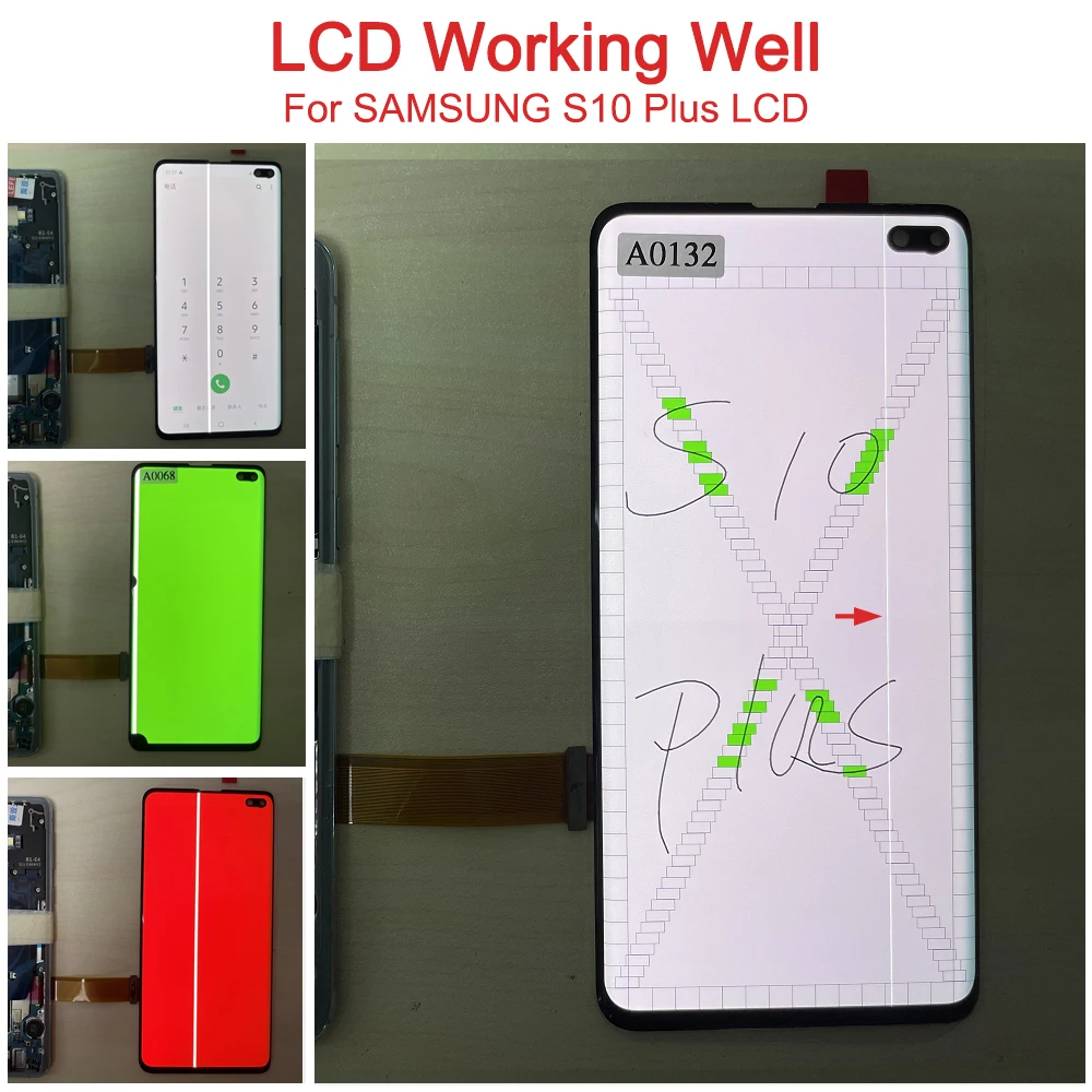 Originele Lcd Hebben Lijn Dot Voor Samsung Galaxy S10 Plus Lcd Touch