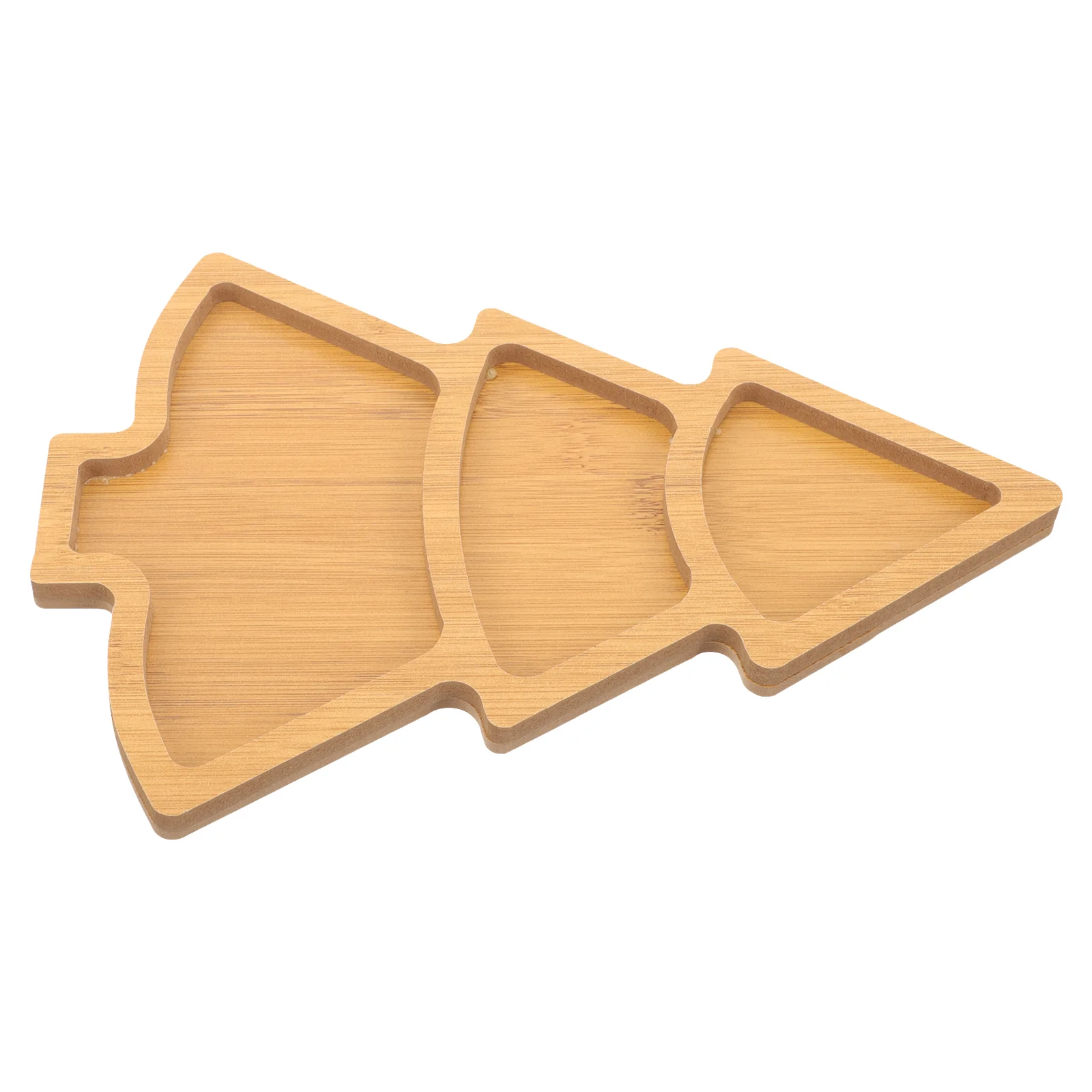 Christmas Tree Tray Snack Wood Appetizer Plates Shaped Dish Food Dinner Candy Serving