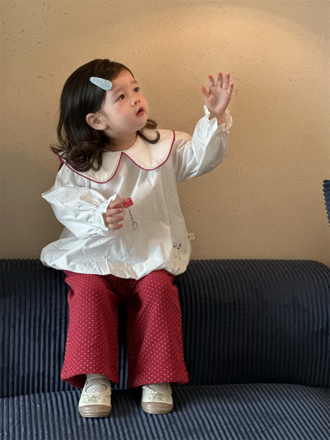 2025 Autumn New Girls Lapel Shirts Kids Loose Long Sleeve Tops Kids Girls Cotton Shirts Toddler Princess Causal Clothes 2 2025 Autumn New Girls Lapel Shirts Kids Loose Long Sleeve Tops Kids Girls Cotton Shirts Toddler Princess Causal Clothes - Image 2