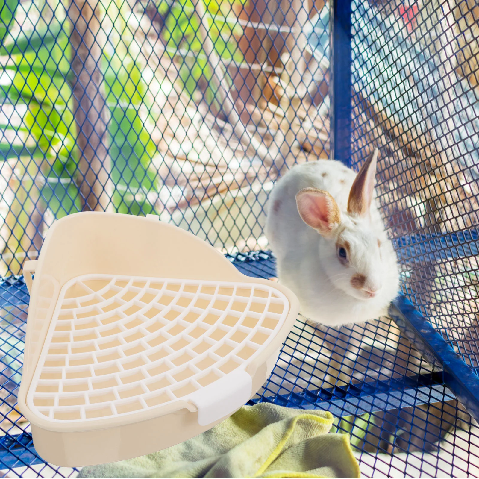 

Rabbit Litter Box Potty Trainer Pet Toilet Hamster Bunny Corner Litter Bedding Box