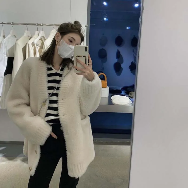 Finnish Wooden House Fur Fur Integrated Cashmere Jacket Women's Full Wool Coat Lamb Fleece Korean Version