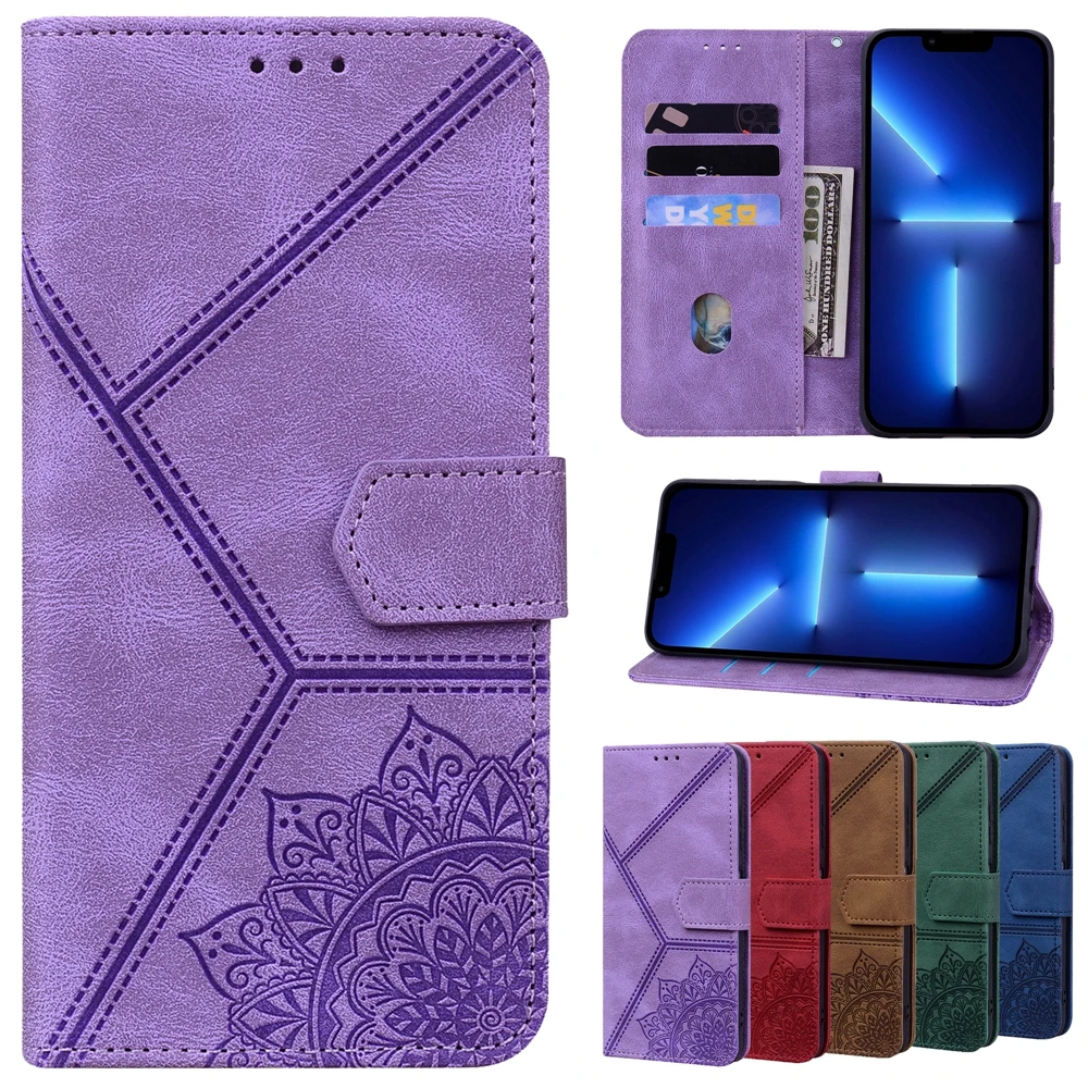 POCO X4 Pro X3 NFC M3 F3 Phone Wallet Case for Funda Xiaomi Mi 11T Pro 11 Lite Case Cute Mandala Flower Flip Back Cover Card Bag