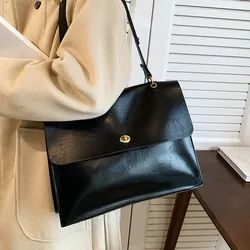 Burminsa Vintage Large Work Shoulder Bags For Women 2023 Winter Trend Designer Office Female Briefcase Crossbody Ladies Handbags
