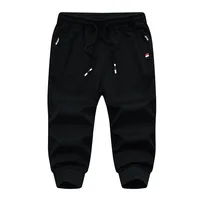 Men's Knitted Sports Pants Cotton Leisure Athletic Seven-cent Pants 3/4 Cropped Trousers Running Pants Men Fitness Sweatpants 2