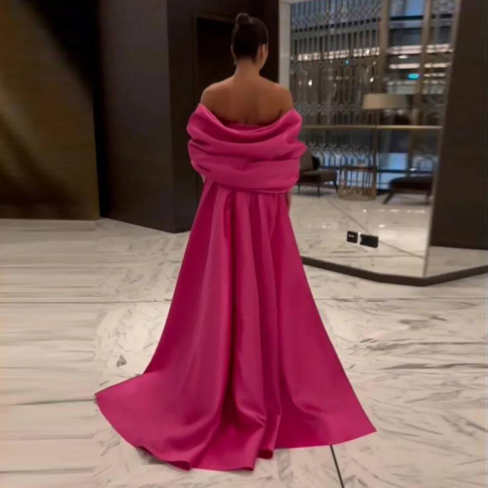 Sharon Said Fuchsia Mermaid Dubai Luxury Evening Dresses with Cape Shawl 2023 Arabic Women Long Wedding Party Guest Gowns SS296