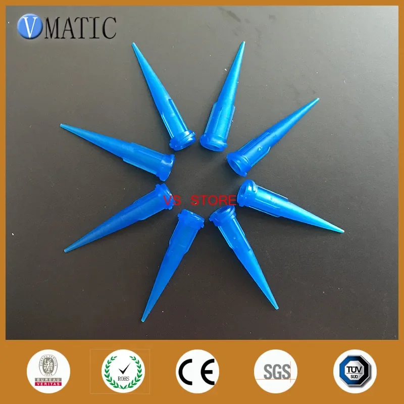 100Pcs Blue 22G TT Plastic Glue Dispenser Needle Tips
