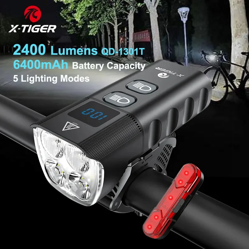 Front Light Bicycle Lamp USB Rechargeable LED Flashlights 2400 Lumens 6400 Outdoor Mountain