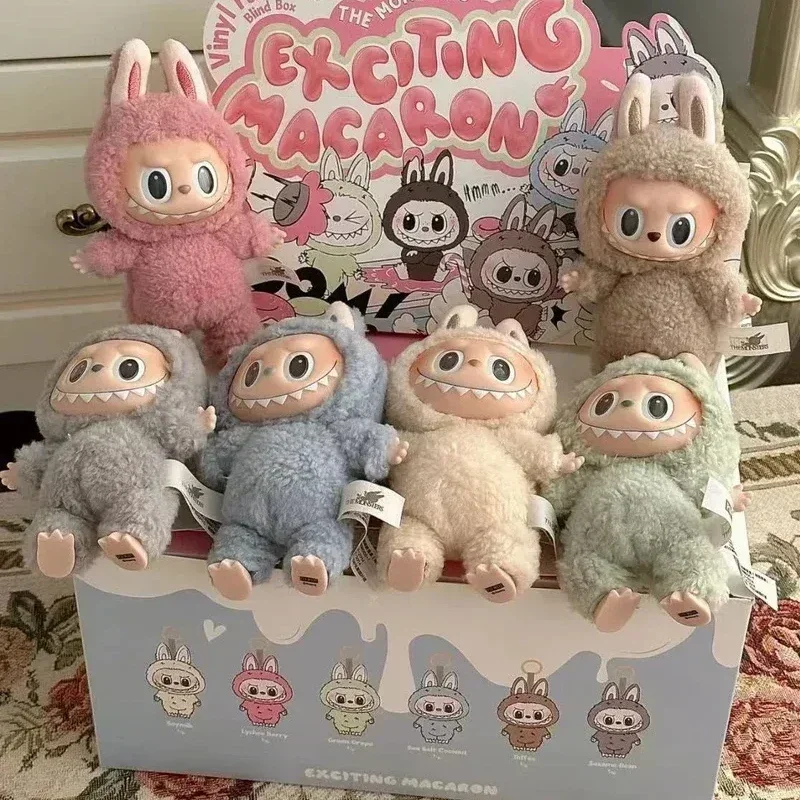 Labubu The Monsters Blind Box Toys Cardiac Macarone Mysterious Surprise Box Guess Bag Figure Model Bag Keychain Gifts Kids Toys