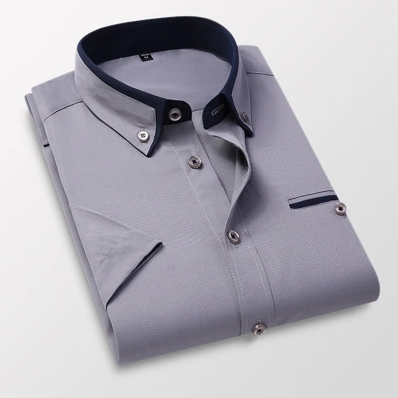 Quality Men's Summer Short Sleeve Printed Dress Shirts Comfortable Button-down Collar Standard-fit Casual Blouse Tops Shirt short sleeve button down shirts Shirts