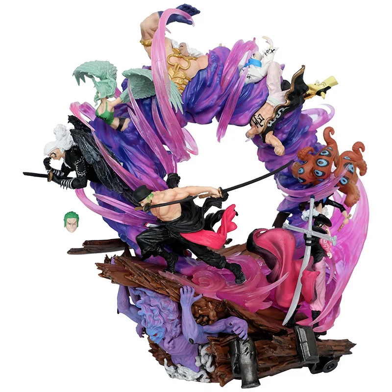 

24cm One Piece Anime Figures Zoro Gk Figurine Onigashima King Of Hell Action Figure Pvc Statue Model Decoration Toys Kids Gift