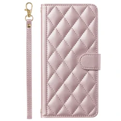 Luxurious Diamond Lattice Leather Wallet Phone Case for iPhone 16e (B1)