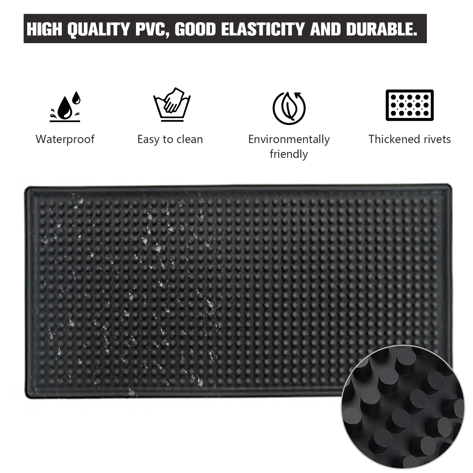 Bar Mat Anti-slip PVC Cafe Bar Mats Home Cup Mat Waterproof Heat Resistant Durable Drain Service Spill for Home Cafe rubber bar mat