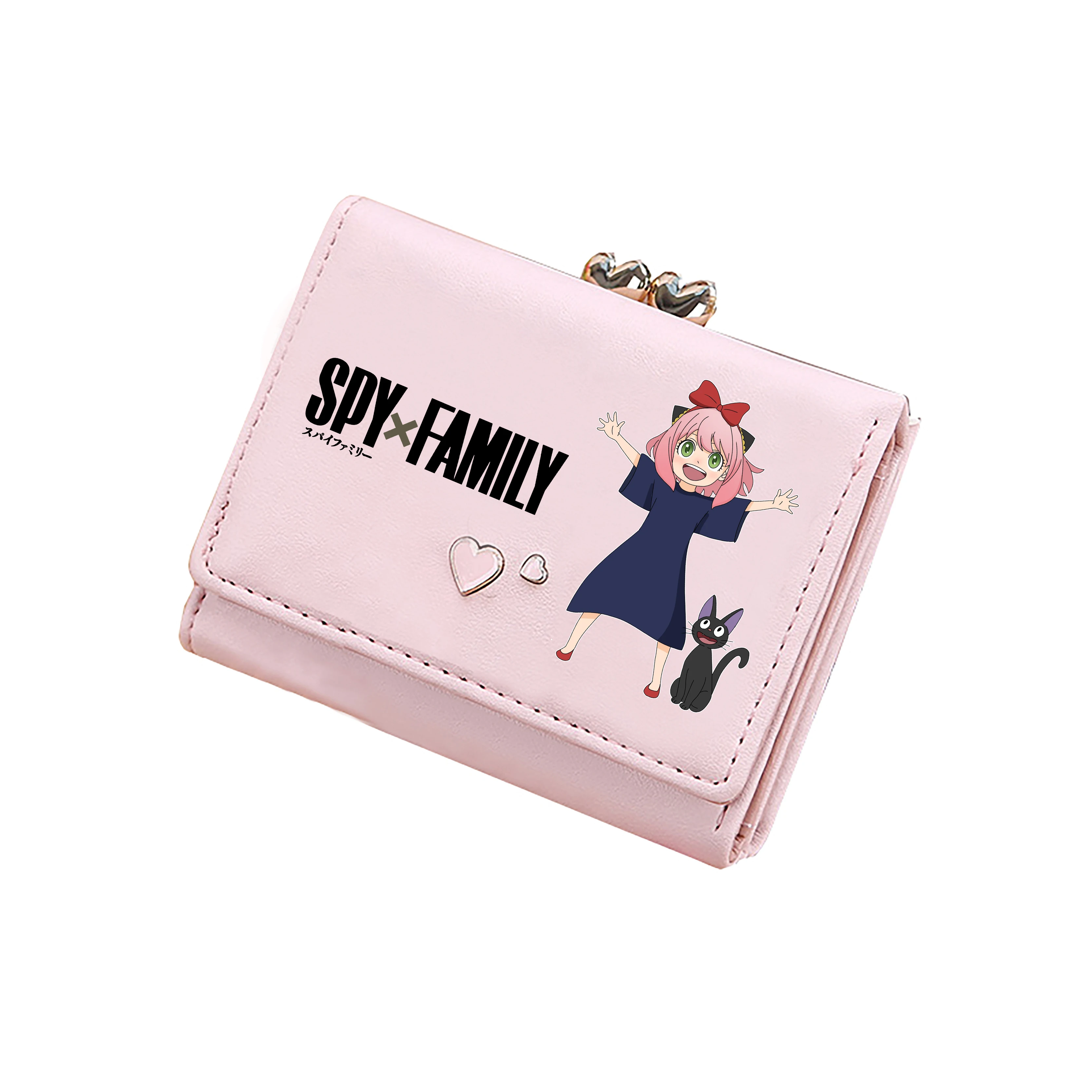 

SPY×FAMILY Kawaii Short Wallets Anya Forger Cartoon ID Card Holder Women Pink Coins Purses Mini Money Clutch Change Bags