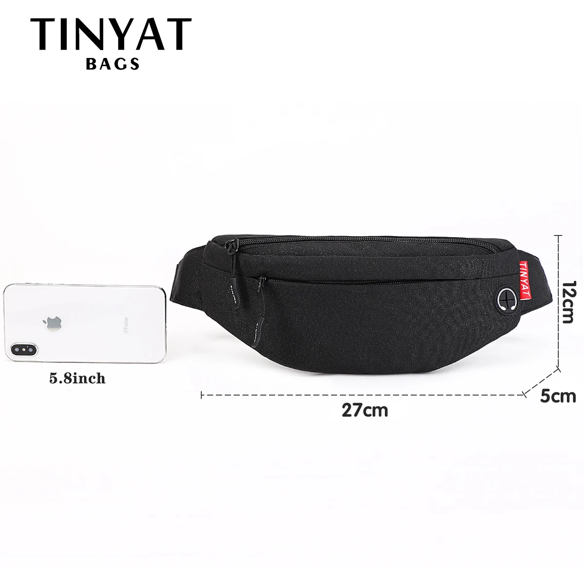 TINYAT Men Waist Bag Pack Purse Casual Large Phone Belt Bag Pouch Women's Canvas Travel Phone Fanny Banana Hip 4 Pockets