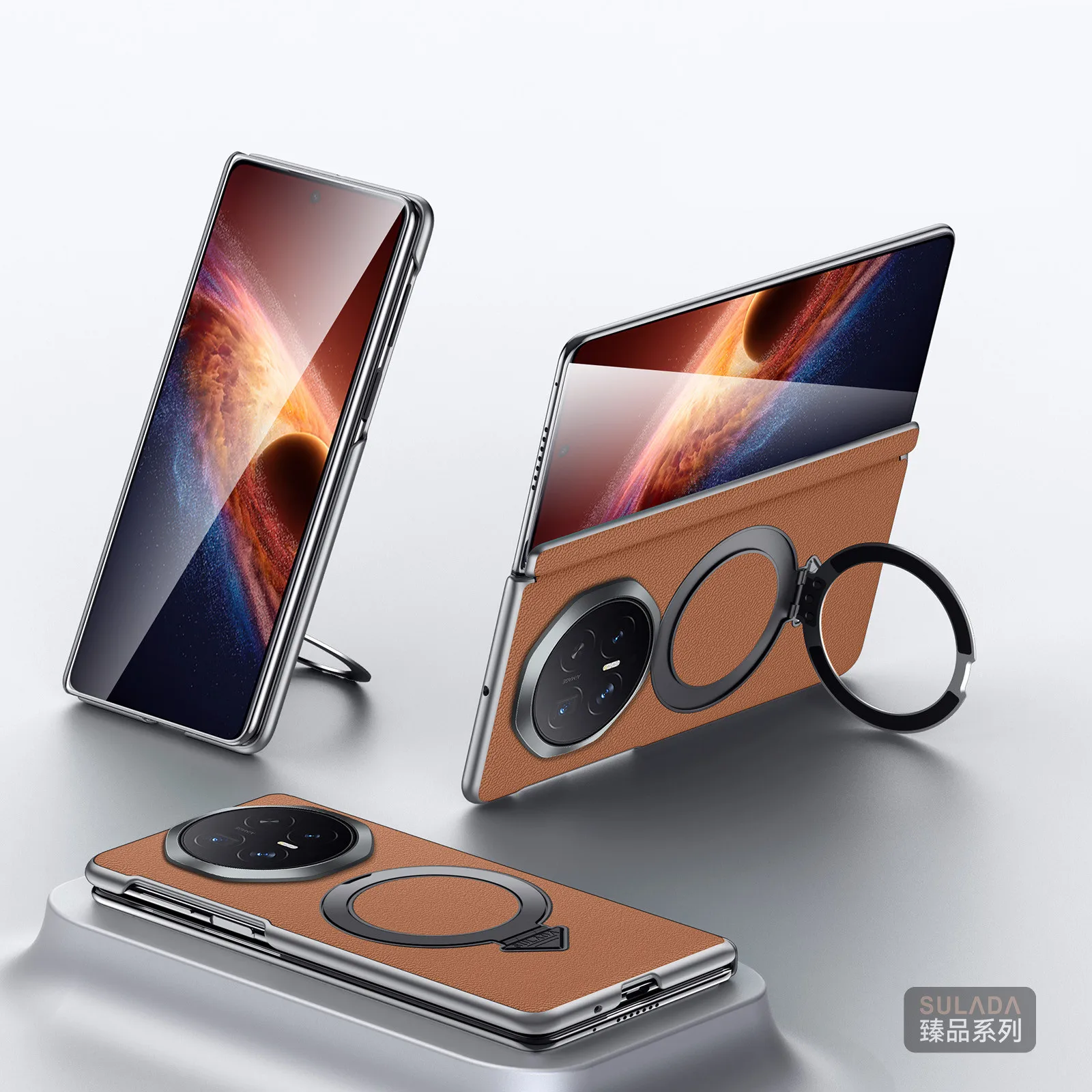 Honor Magic V6 Leather Magnetic Handle MagSafe Case with Hinge Protection by SULADA 21 Honor Magic V6 Leather Magnetic Handle MagSafe Case with Hinge Protection by SULADA 13