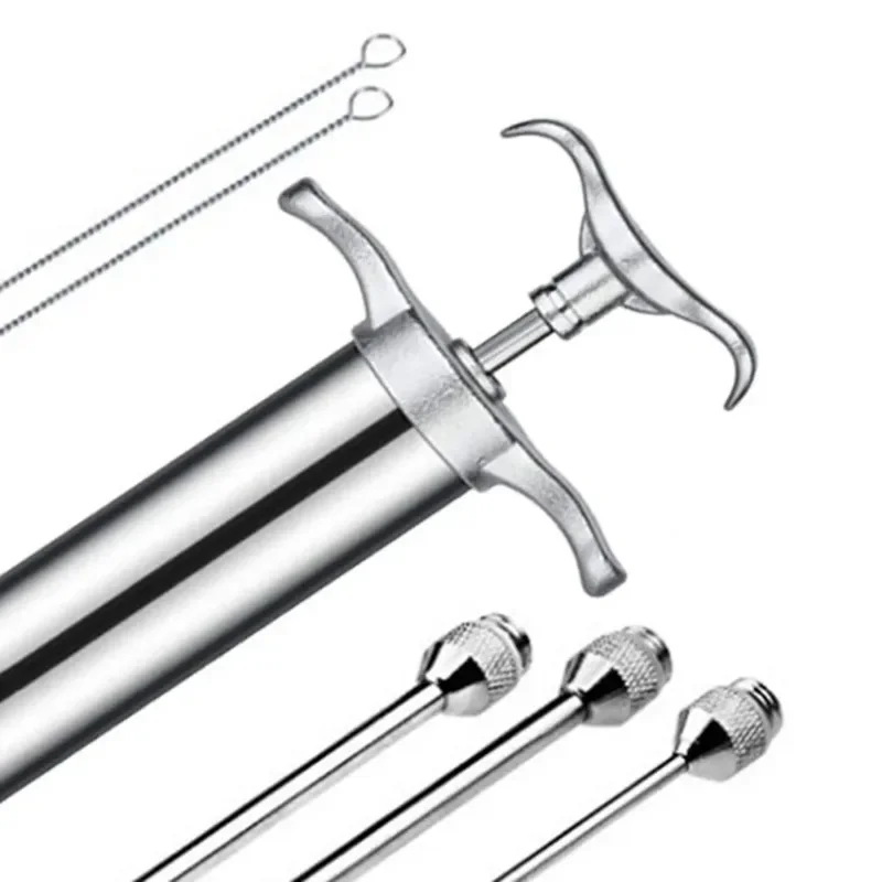 Stainless Steel Spice Syringe Set Meat Flavor Injector Kitchen Accessories
