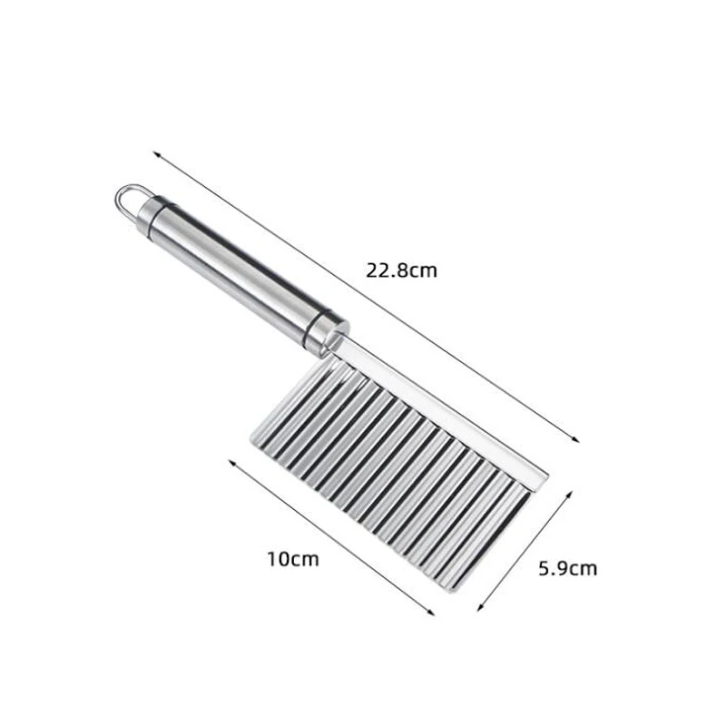 Potato slicer stainless steel potato chip crinkle cutter dough vegetable fruit wavy slicer knife French fry