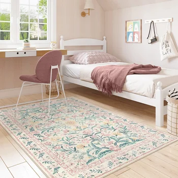 Parisian Garden Floral Green Rug 1