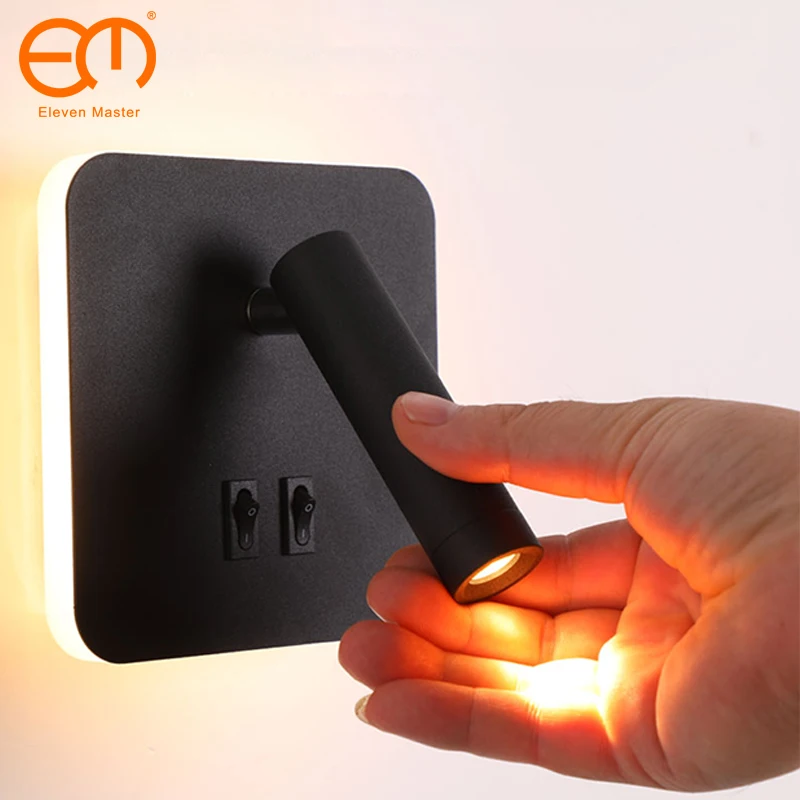 Lampada Da Parete A Led Nordica Con Interruttore 3W Faretto 7W Retroilluminazione A Rotazione Libera Applique Da Parete Per Interni Per Camera Da Lett